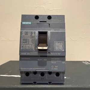 Siemens 3VA4150-6ED34 Circuit Breaker 3 Pole 50A 600V Excellent 125H Frame MCCB
